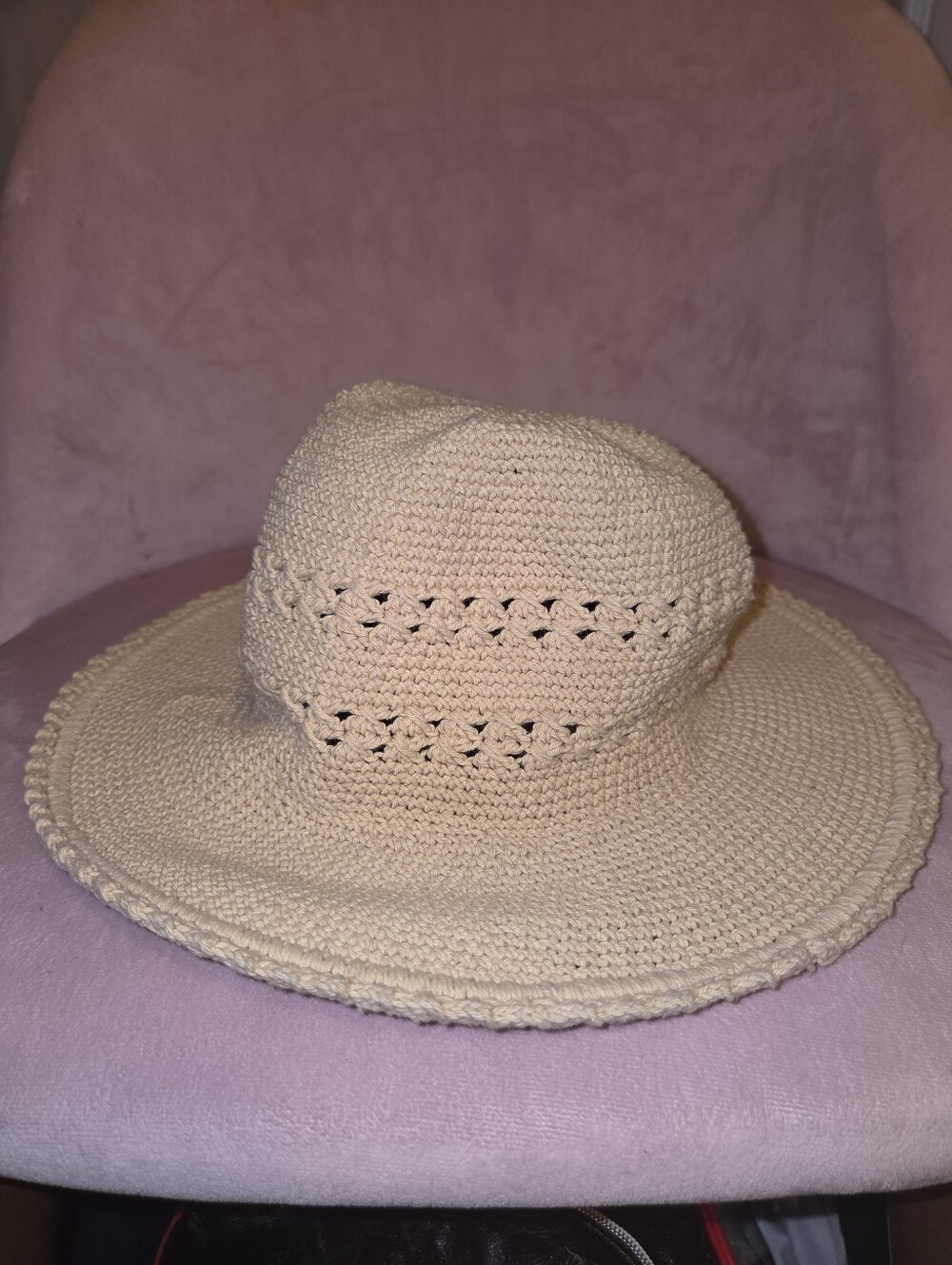 San Diego Hat Company Cream Crochet Sun Hat